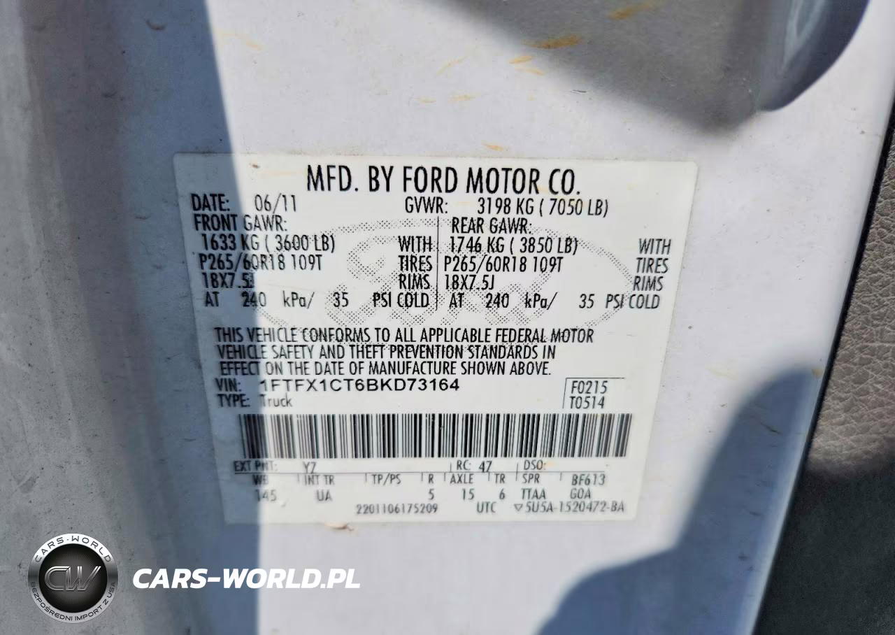 2011 Ford F150 Super Cab VIN:1FTFX1CT6BKD73164 - 12