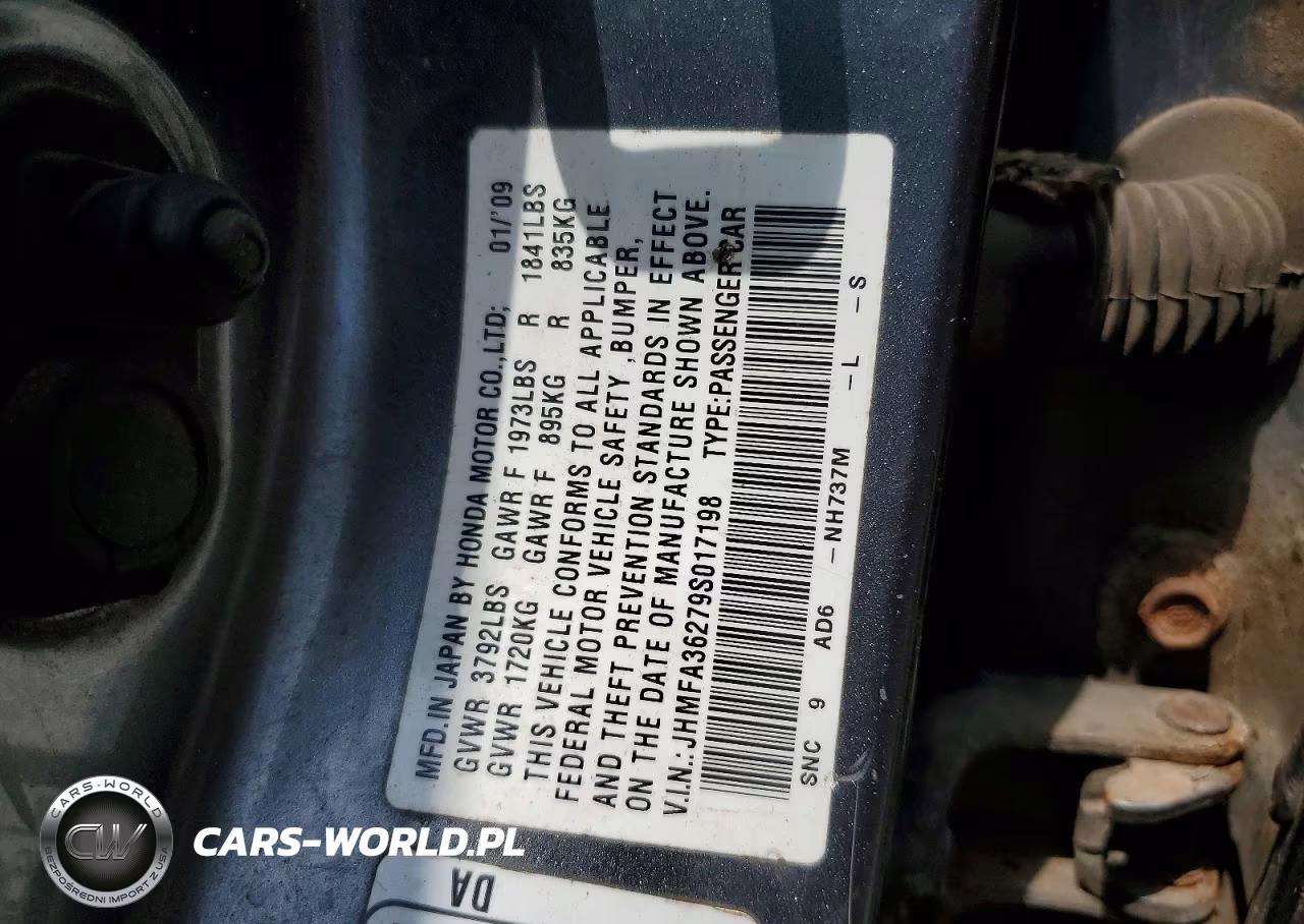 2009 Honda Civic Hybrid VIN:JHMFA36279S017198 - 12