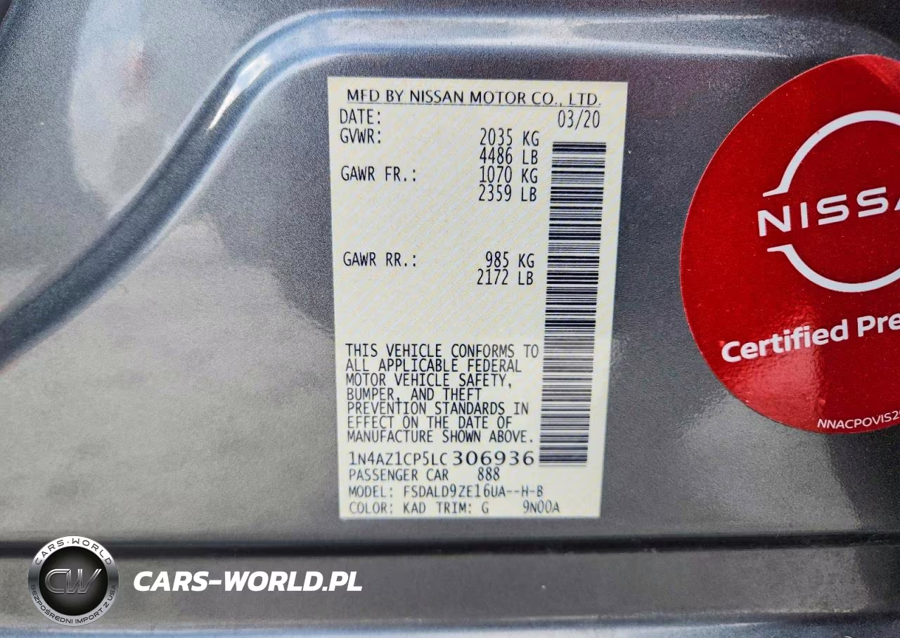 2020 Nissan Leaf Sv VIN:1N4AZ1CP5LC306936 - 12