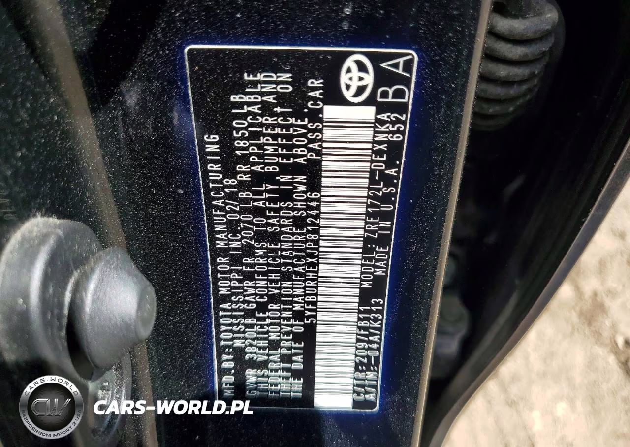 2018 Toyota Corolla Le VIN:5YFBURHEXJP812446 - 12