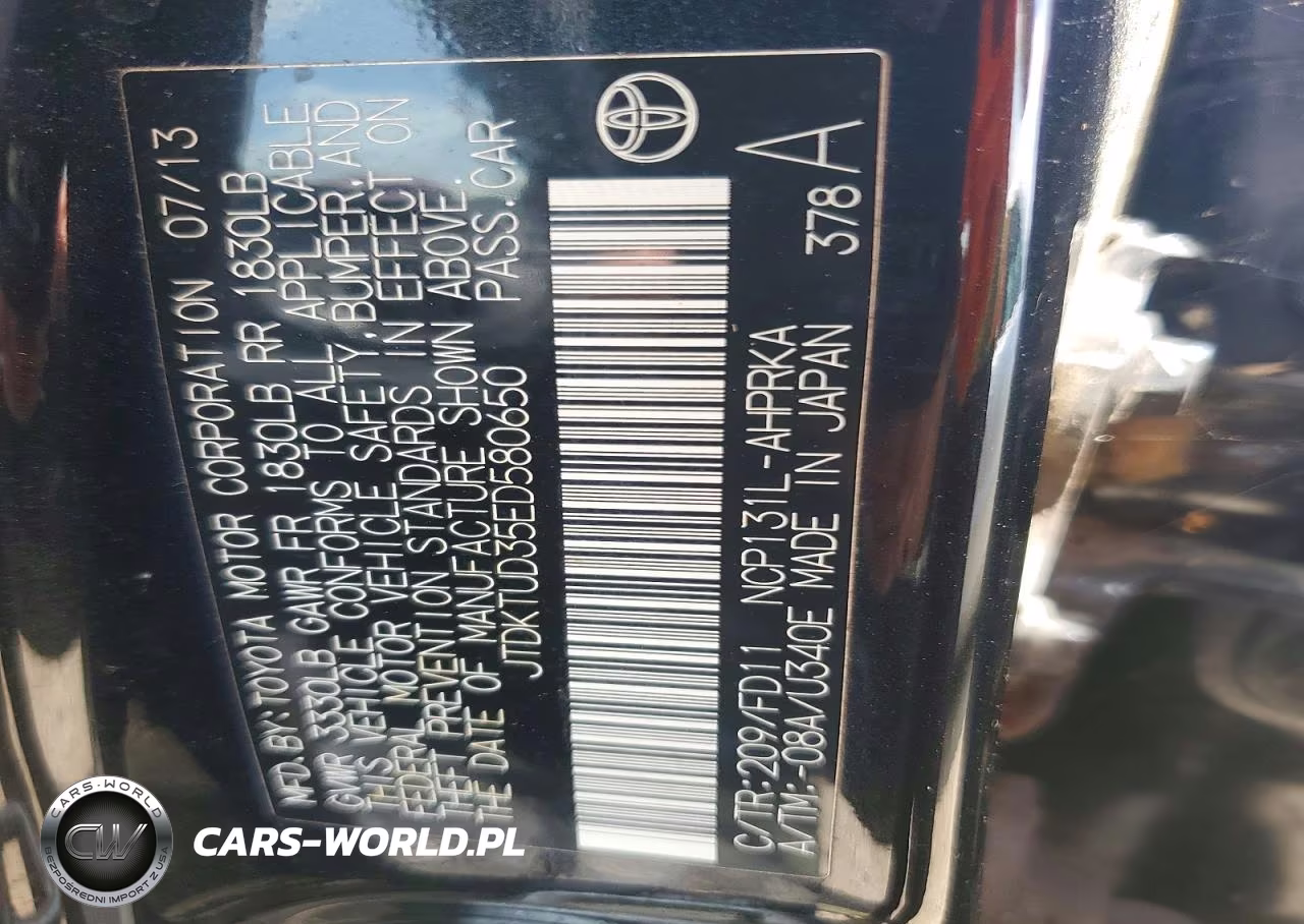 2014 Toyota Yaris 5-Door Se VIN:JTDKTUD35ED580650 - 12