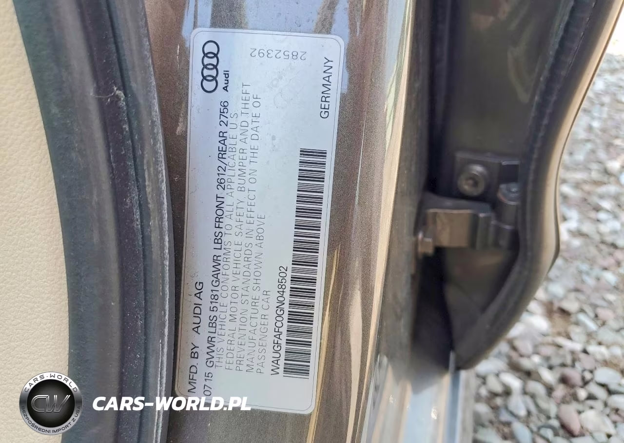 2016 Audi A6 Premium Plus VIN:WAUGFAFC0GN048502 - 12