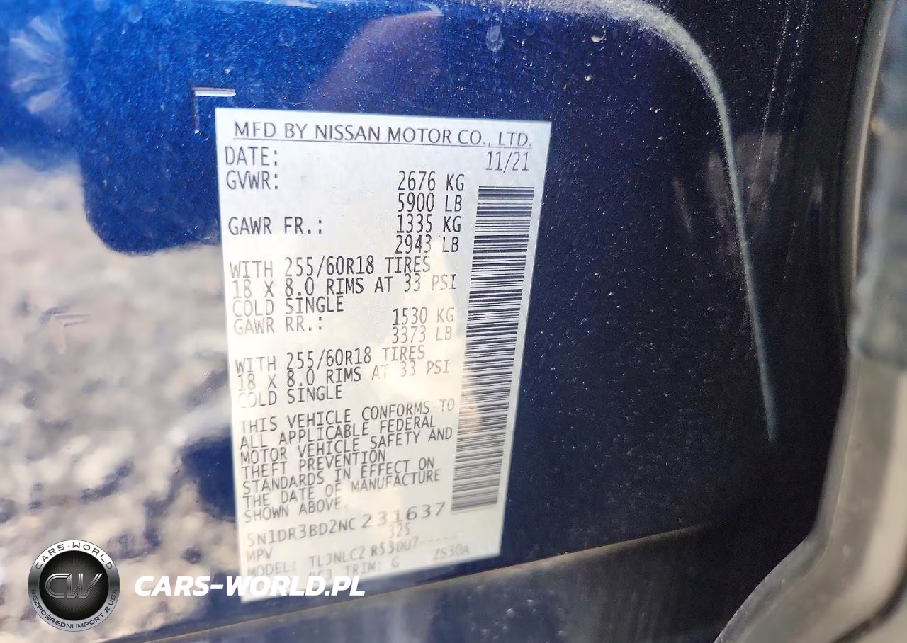 2022 Nissan Pathfinder Sv VIN:5N1DR3BD2NC231637 - 13