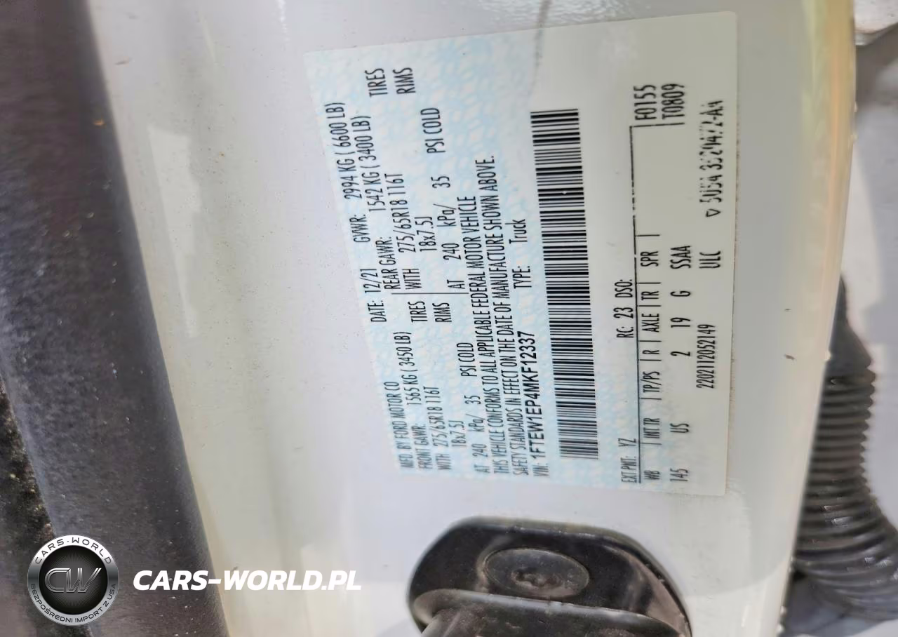 2021 Ford F150 Supercrew VIN:1FTEW1EP4MKF12337 - 12