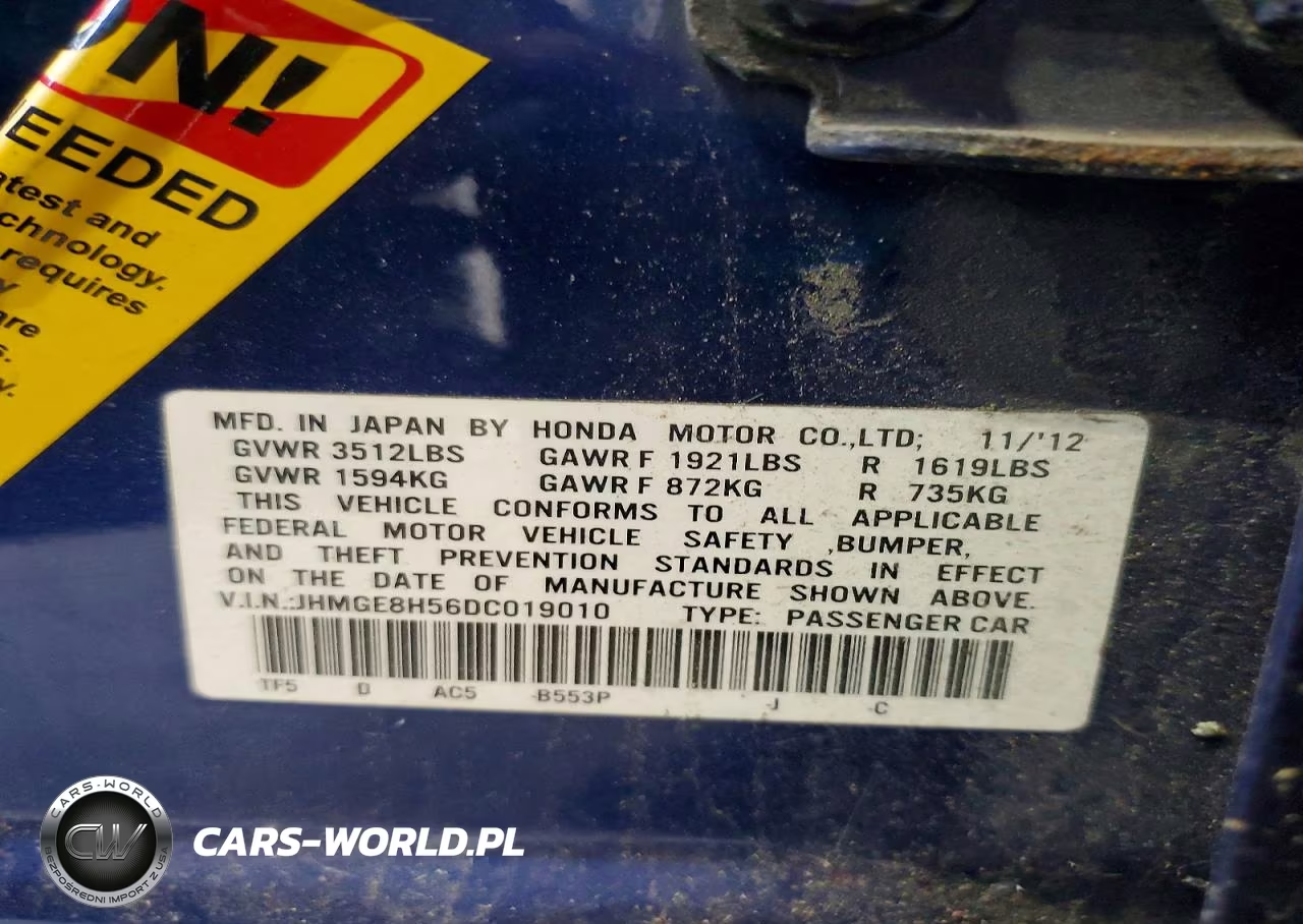2013 Honda Fit Sport VIN:JHMGE8H56DC019010 - 13