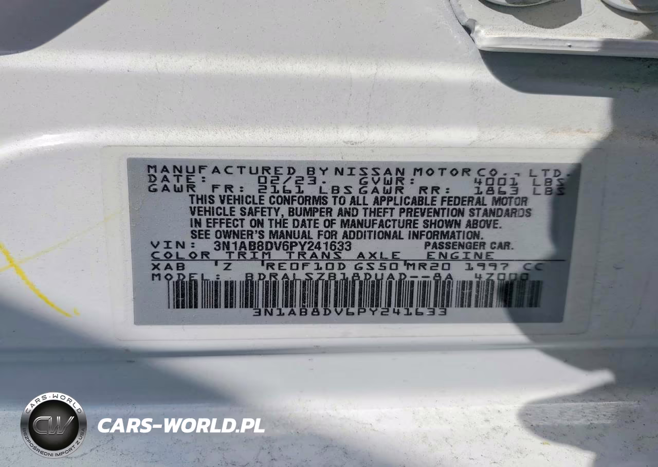 2023 Nissan Sentra Sr VIN:3N1AB8DV6PY241633 - 12