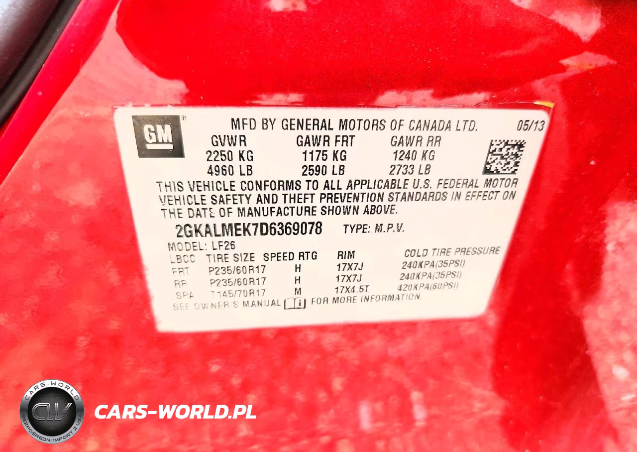 2013 GMC Terrain Sle VIN:2GKALMEK7D6369078 - 13