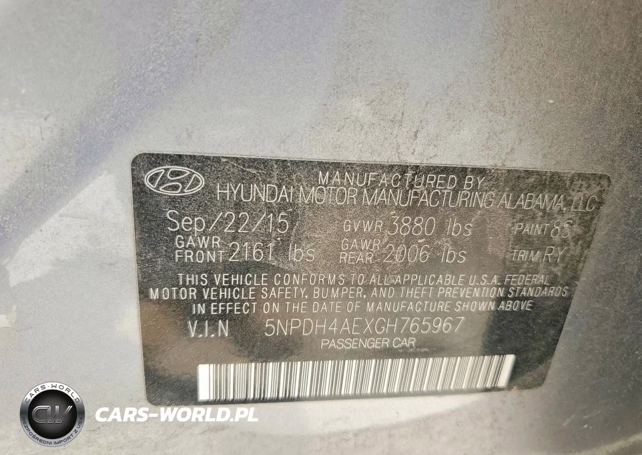 2016 Hyundai Elantra Value Edition VIN:5NPDH4AEXGH765967 - 12