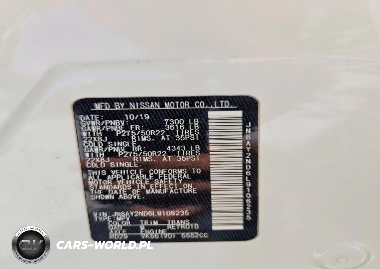 2020 Nissan Armada Platinum VIN:JN8AY2ND6L9106235 - 13