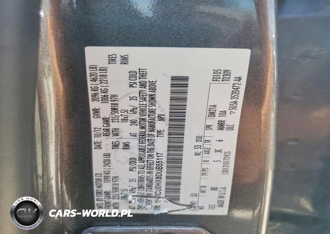 2013 Ford Escape Sel VIN:1FMCU0HX8DUB55117 - 13