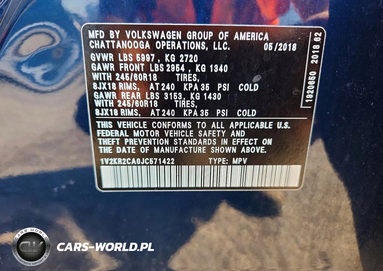 2018 Volkswagen Atlas Se VIN:1V2KR2CA0JC571422 - 13