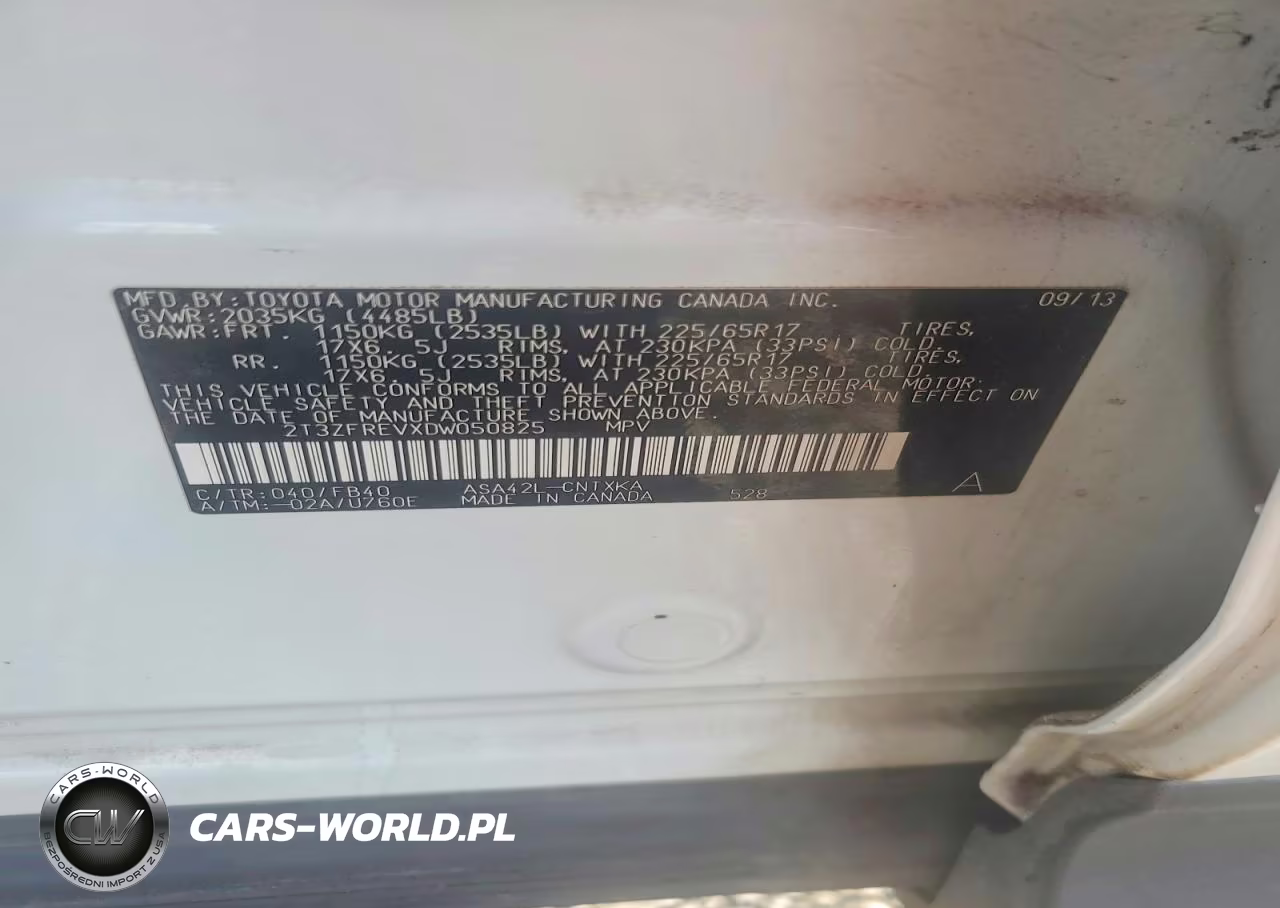 2013 Toyota Rav4 Le VIN:2T3ZFREVXDW050825 - 14