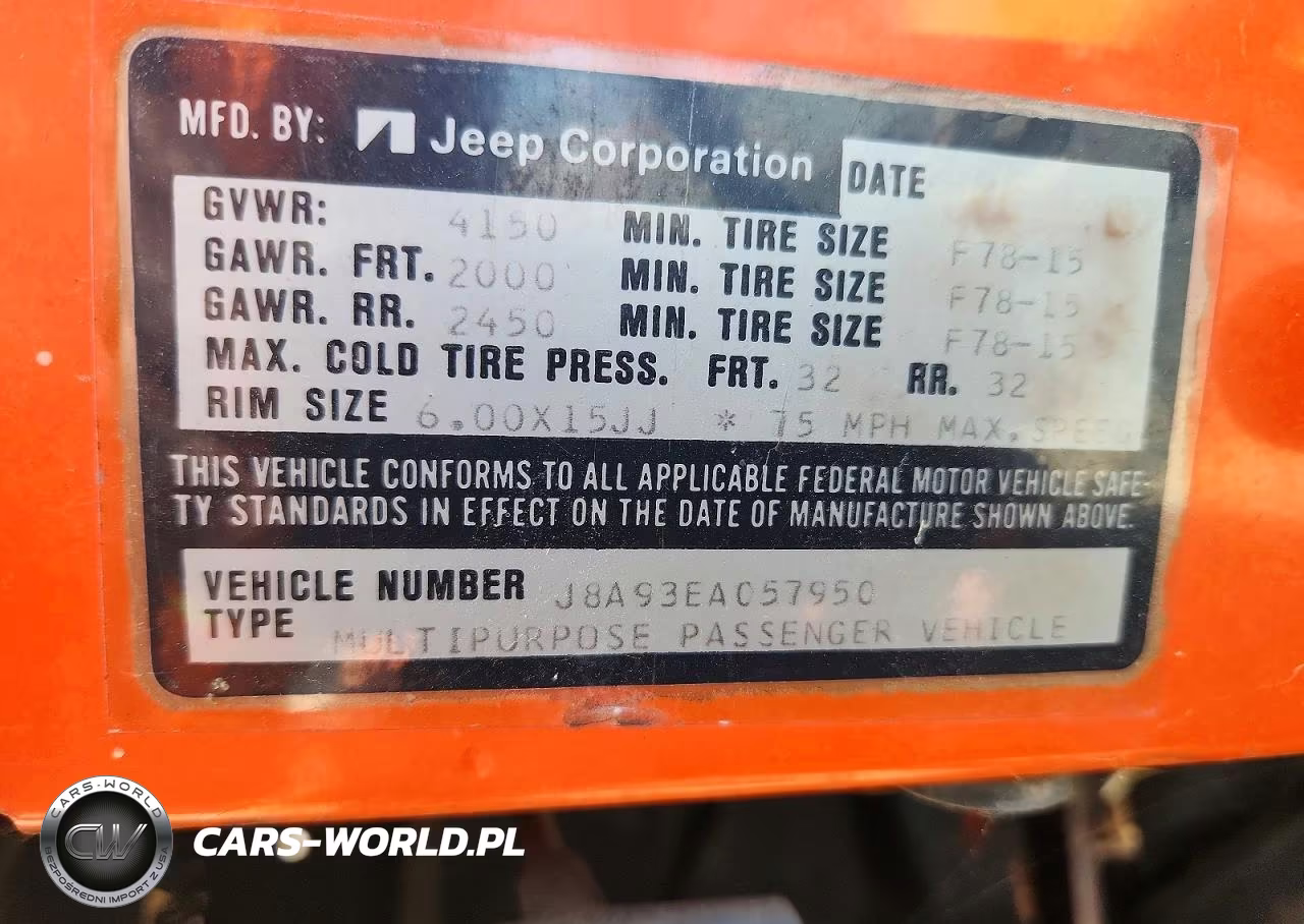 1977 Jeep Cj5, Cj6, Cj7, Unive VIN:J8A93EA057950 - 12