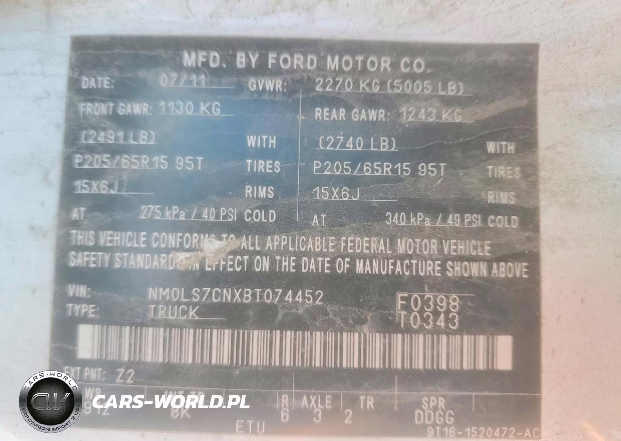 2011 Ford Transit Connect Xl VIN:NM0LS7CNXBT074452 - 14