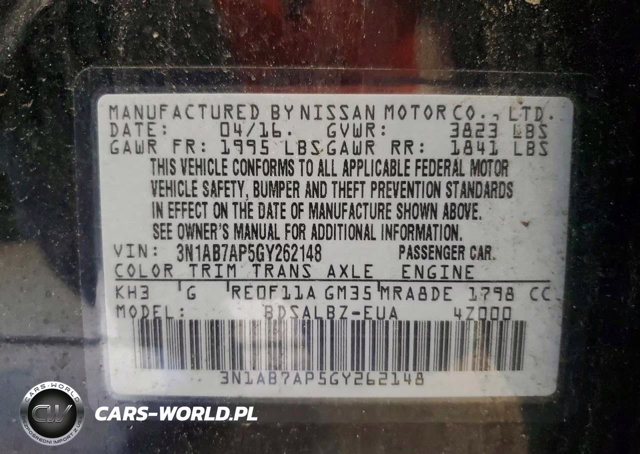 2016 Nissan Sentra S VIN:3N1AB7AP5GY262148 - 12