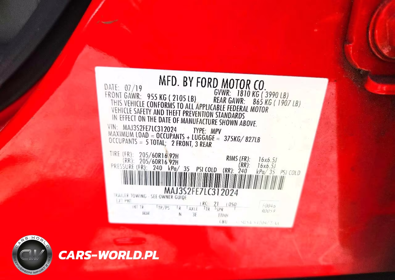 2020 Ford Ecosport S VIN:MAJ3S2FE7LC312024 - 12