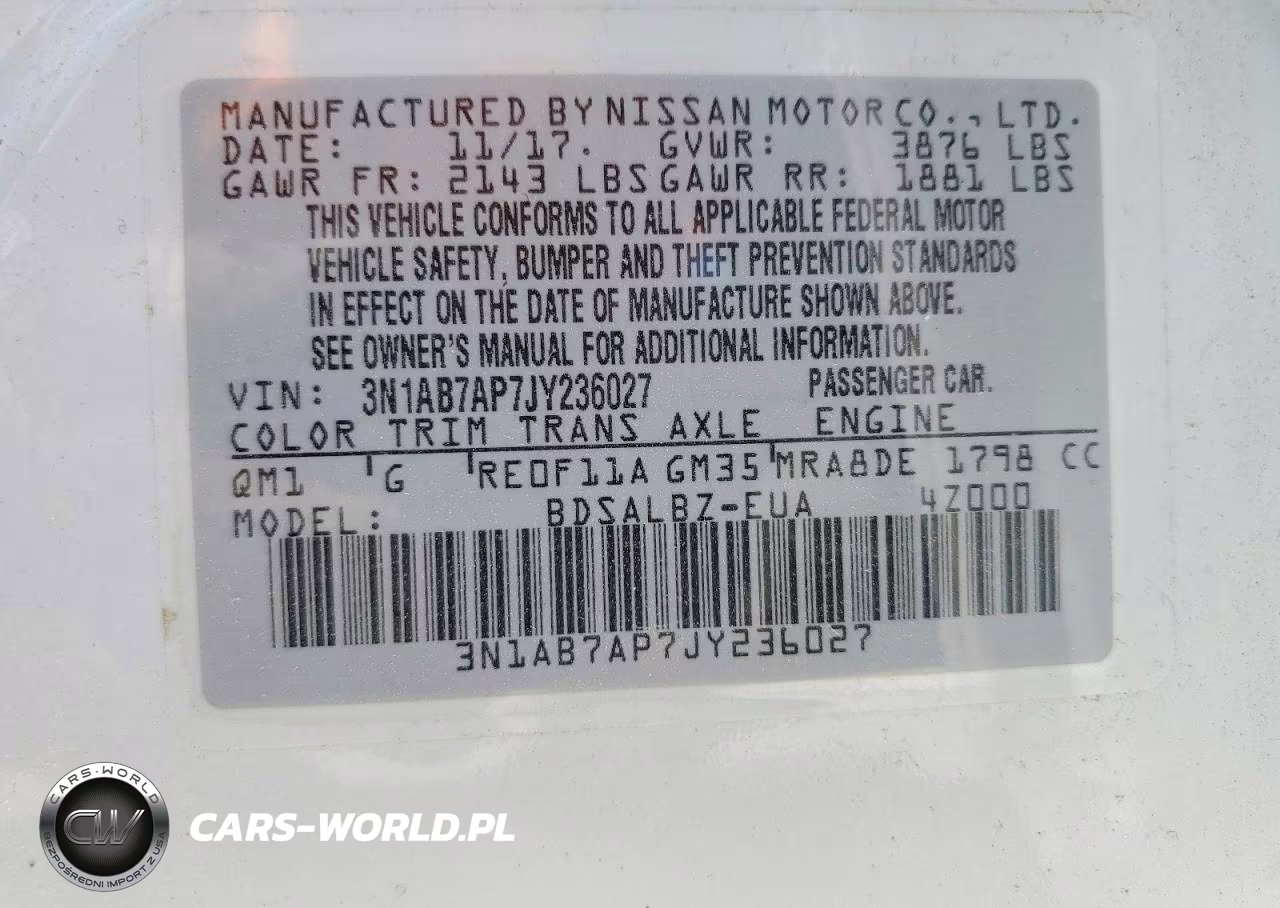 2018 Nissan Sentra S VIN:3N1AB7AP7JY236027 - 14