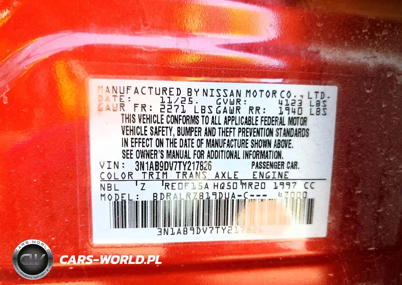 2026 Nissan Sentra Sr VIN:3N1AB9DV7TY217826 - 12