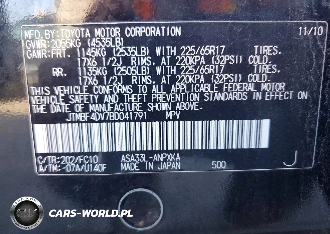 2011 Toyota Rav4 Base VIN:JTMBF4DV7BD041791 - 13