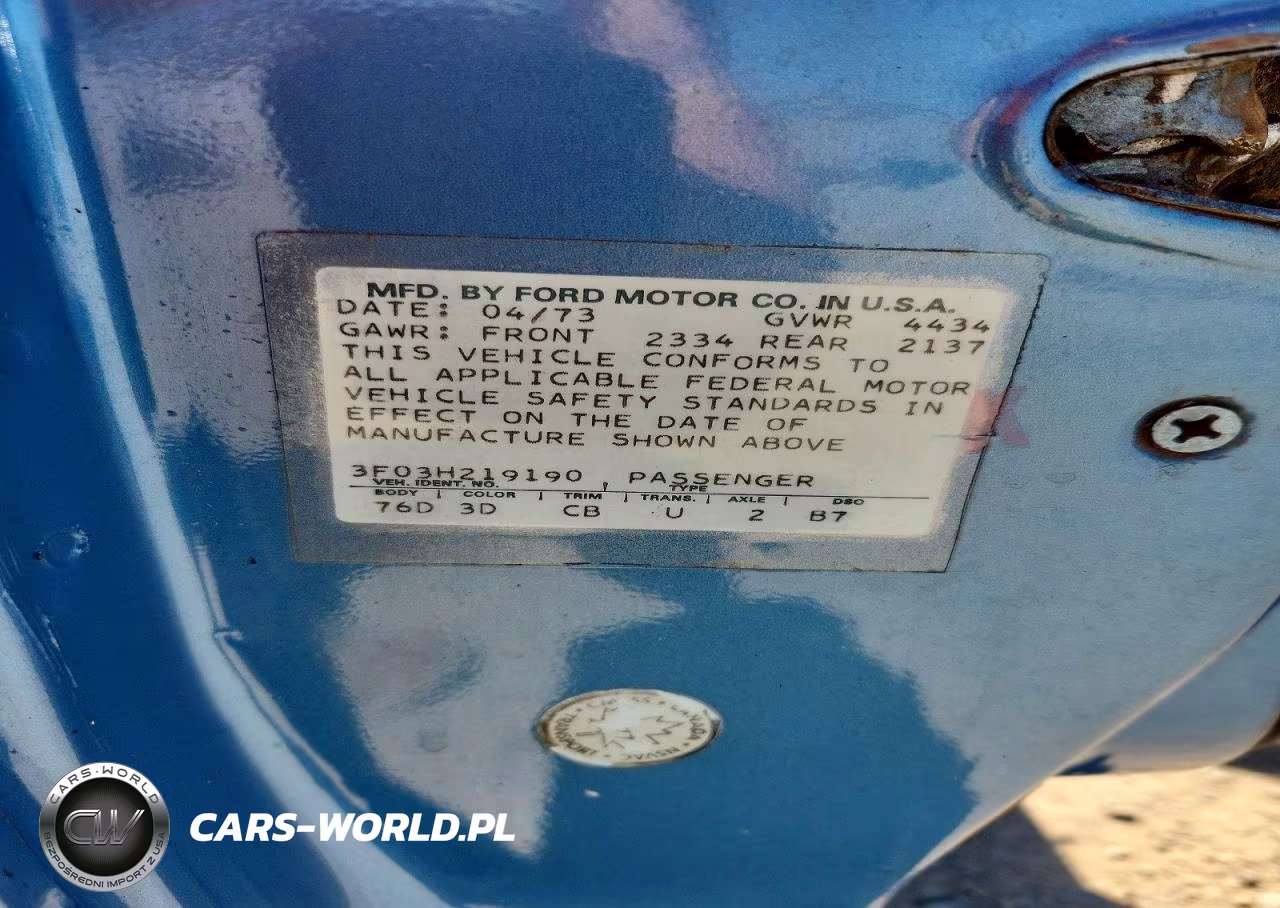 1973 Ford Mustang VIN:3F03H219190 - 12