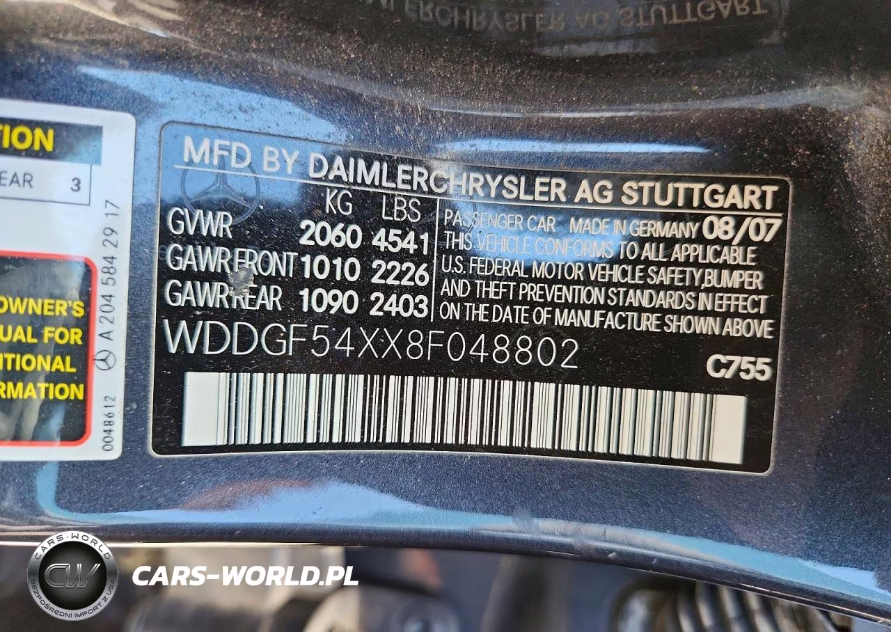 2008 Mercedes-Benz C 300 VIN:WDDGF54XX8F048802 - 12