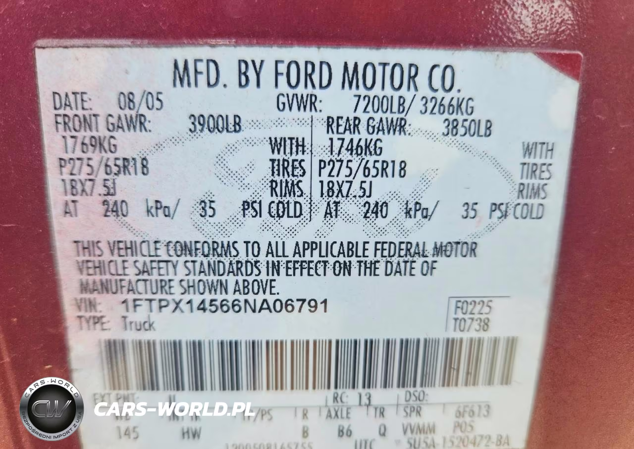 2006 Ford F150 VIN:1FTPX14566NA06791 - 12