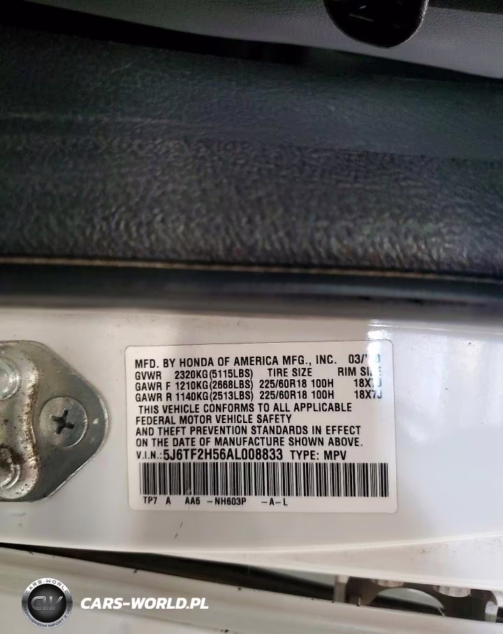 2010 Honda Accord Crosstour Exl VIN:5J6TF2H56AL008833 - 12
