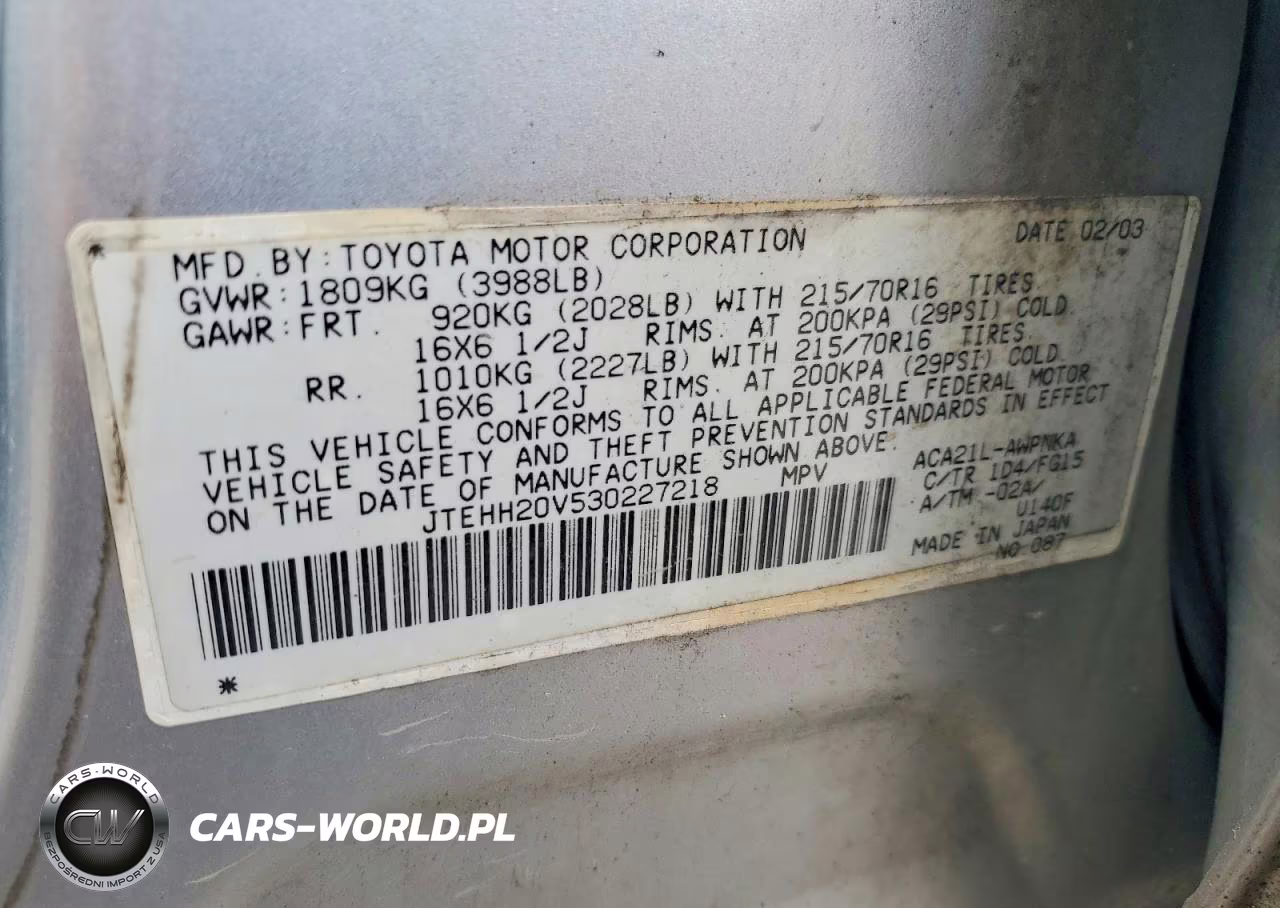 2003 Toyota Rav4 Base VIN:JTEHH20V530227218 - 12