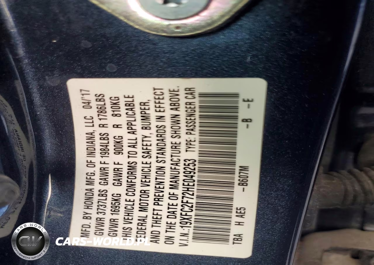 2017 Honda Civic Ex VIN:19XFC2F72HE049253 - 12
