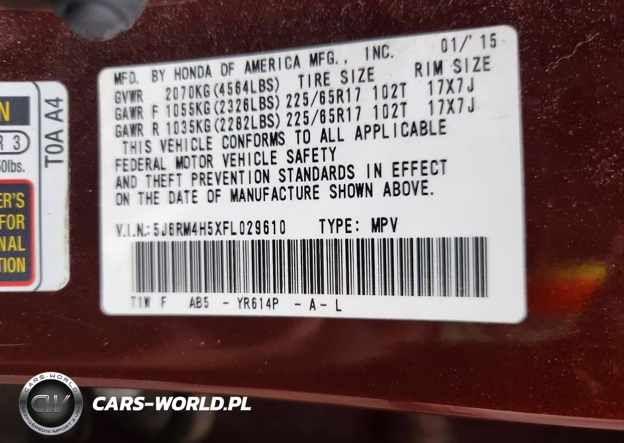 2015 Honda Cr-V Ex VIN:5J6RM4H5XFL029610 - 12