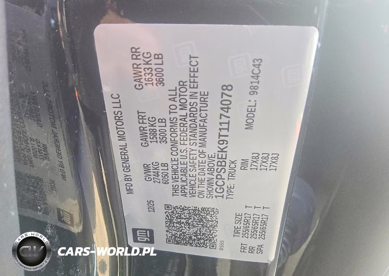 2026 Chevrolet Colorado VIN:1GCPSBEK9T1174078 - 13