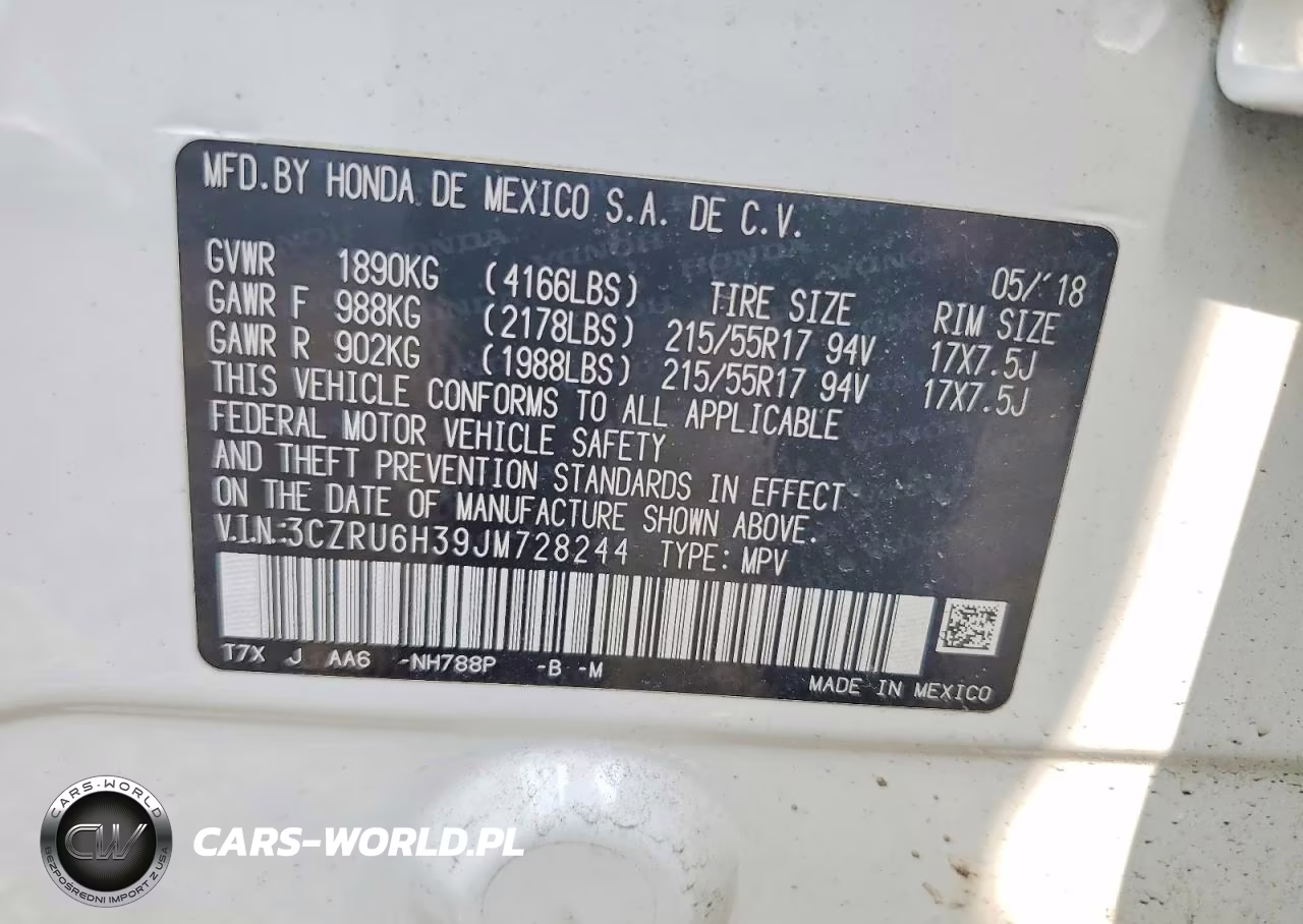 2018 Honda Hr-V Lx VIN:3CZRU6H39JM728244 - 13