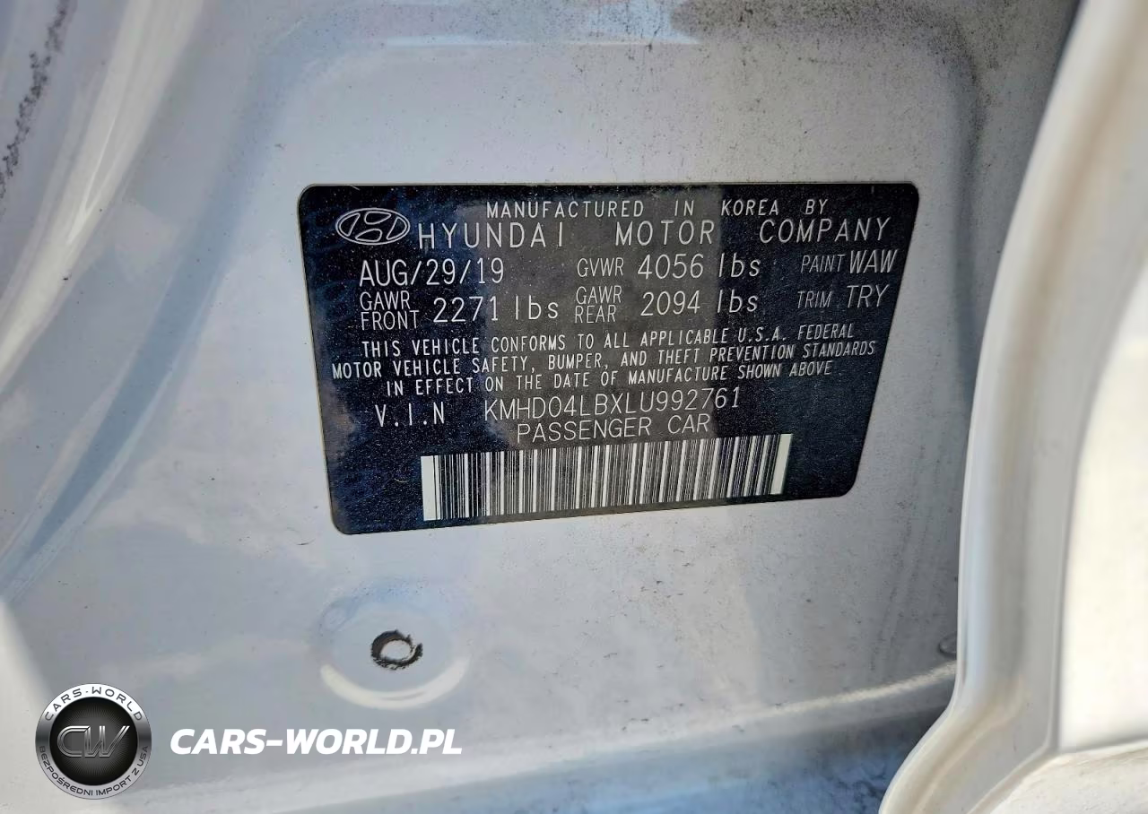 2020 Hyundai Elantra Sport VIN:KMHD04LBXLU992761 - 13