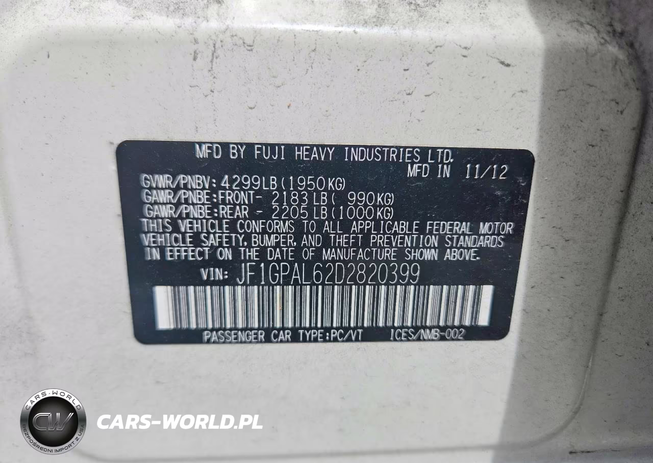 2013 Subaru Impreza Sport Premium VIN:JF1GPAL62D2820399 - 13