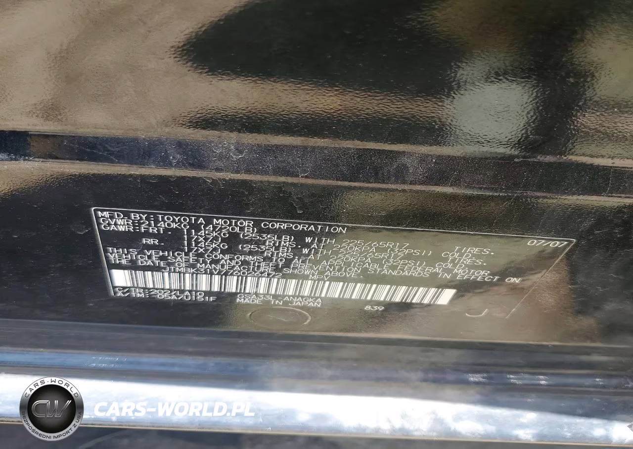 2007 Toyota Rav 4 VIN:JTMBK31V776026472 - 13