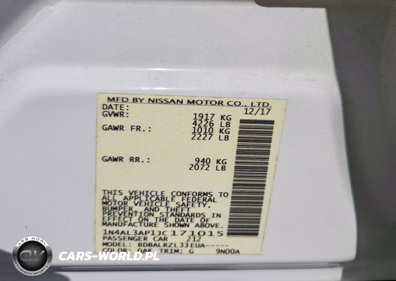 2018 Nissan Altima 2.5 Sl VIN:1N4AL3AP1JC171015 - 12