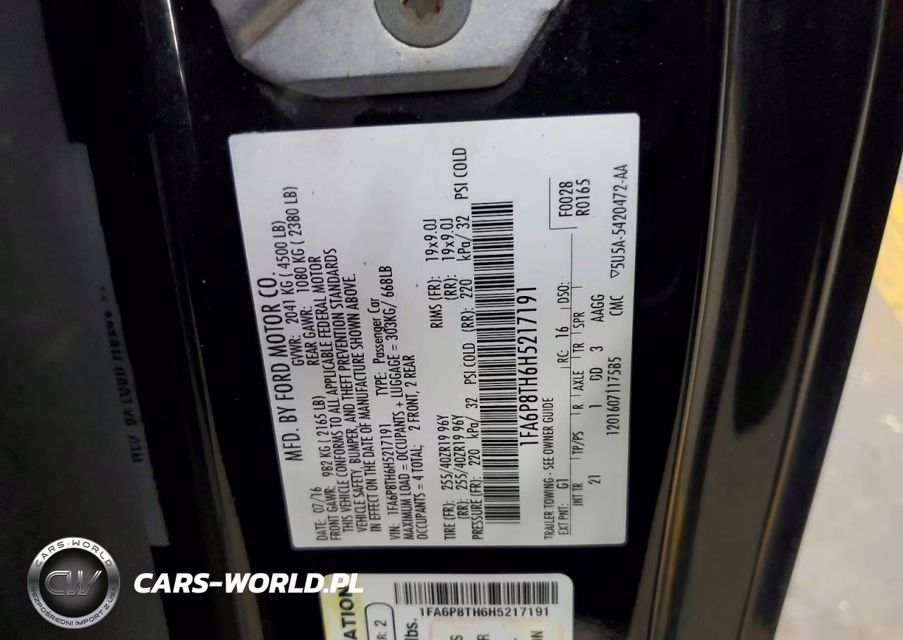 2017 Ford Mustang VIN:1FA6P8TH6H5217191 - 12