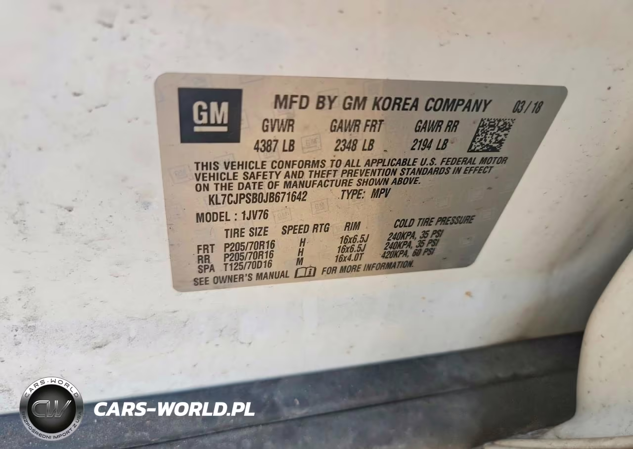 2018 Chevrolet Trax 1Lt VIN:KL7CJPSB0JB671642 - 12