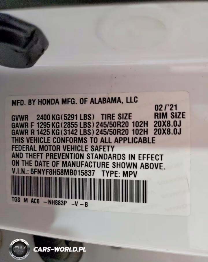 2021 Honda Passport Exl VIN:5FNYF8H58MB015837 - 13