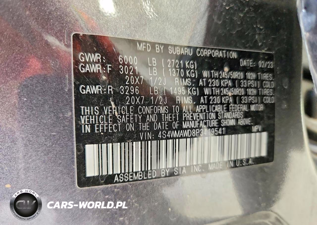 2023 Subaru Ascent Touring VIN:4S4WMAWD8P3419541 - 13