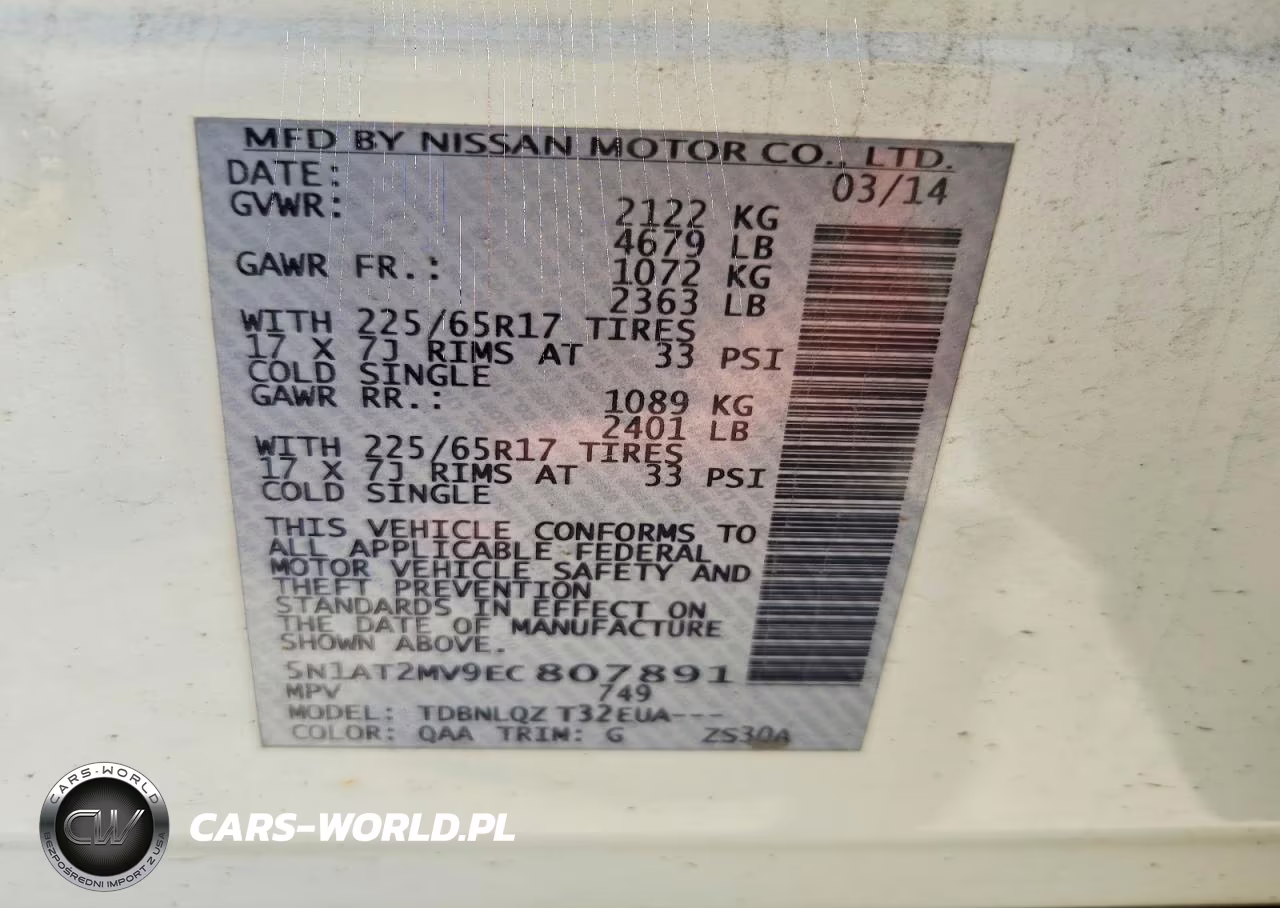 2014 Nissan Rogue Sv VIN:5N1AT2MV9EC807891 - 12