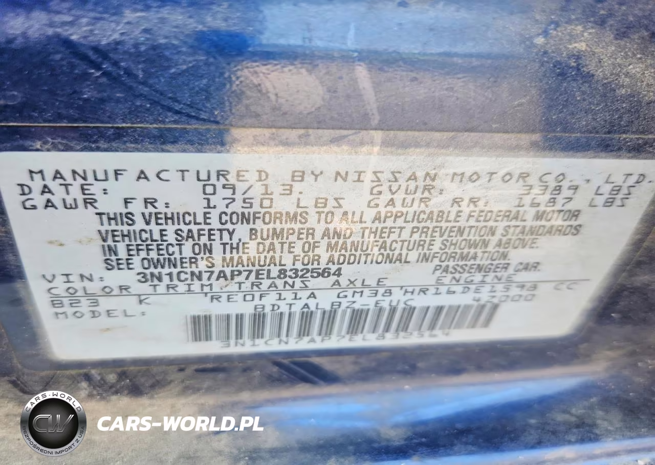 2014 Nissan Versa VIN:3N1CN7AP7EL832564 - 13