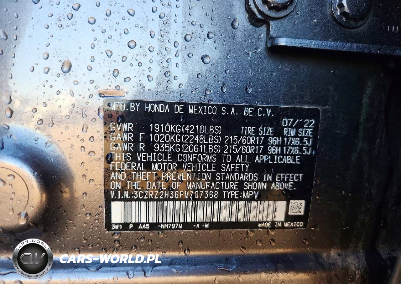 2023 Honda Hr-V Lx VIN:3CZRZ2H36PM707368 - 12
