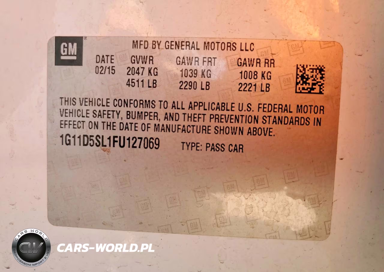 2015 Chevrolet Malibu 2Lt VIN:1G11D5SL1FU127069 - 12