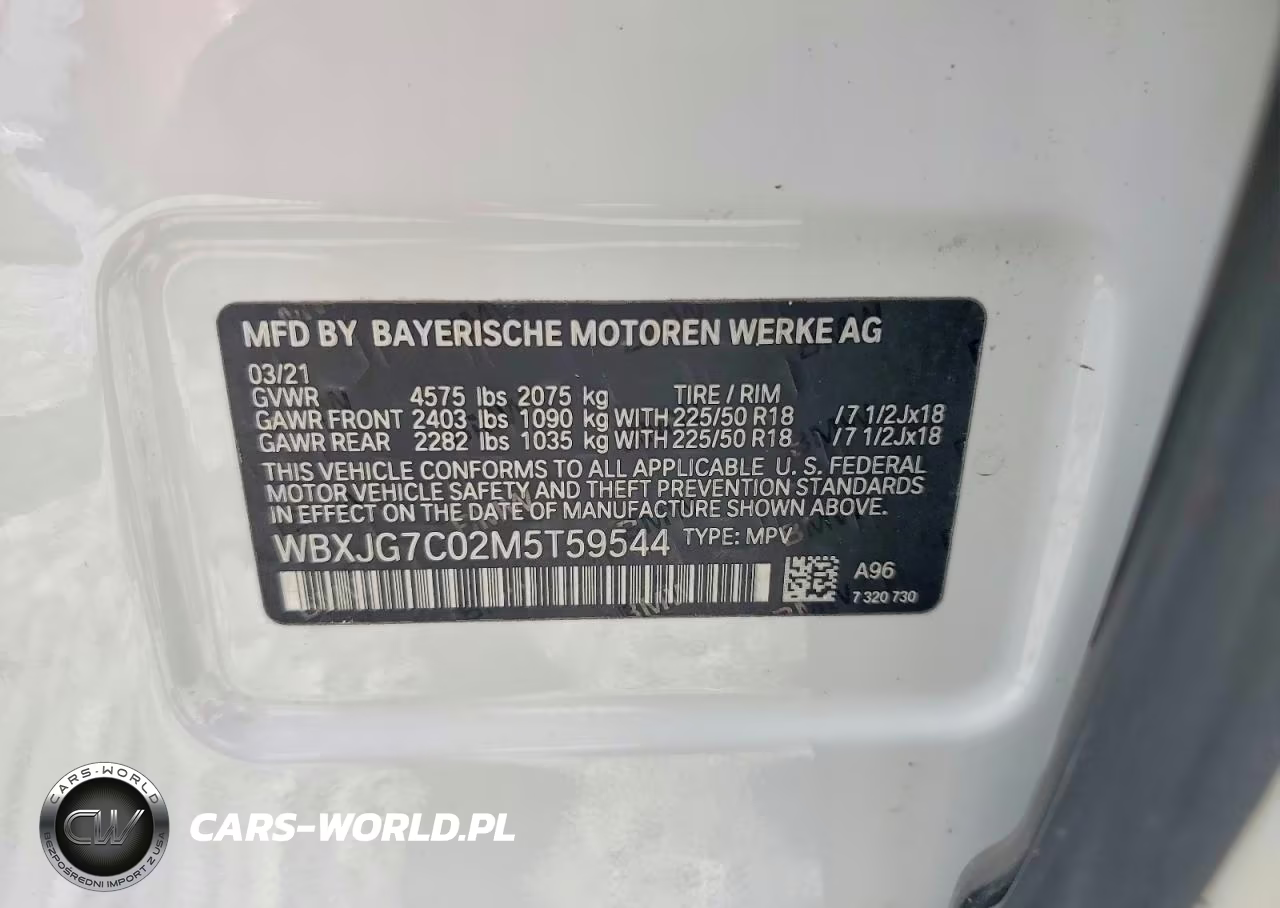 2021 BMW X1 Sdrive28I VIN:WBXJG7C02M5T59544 - 13