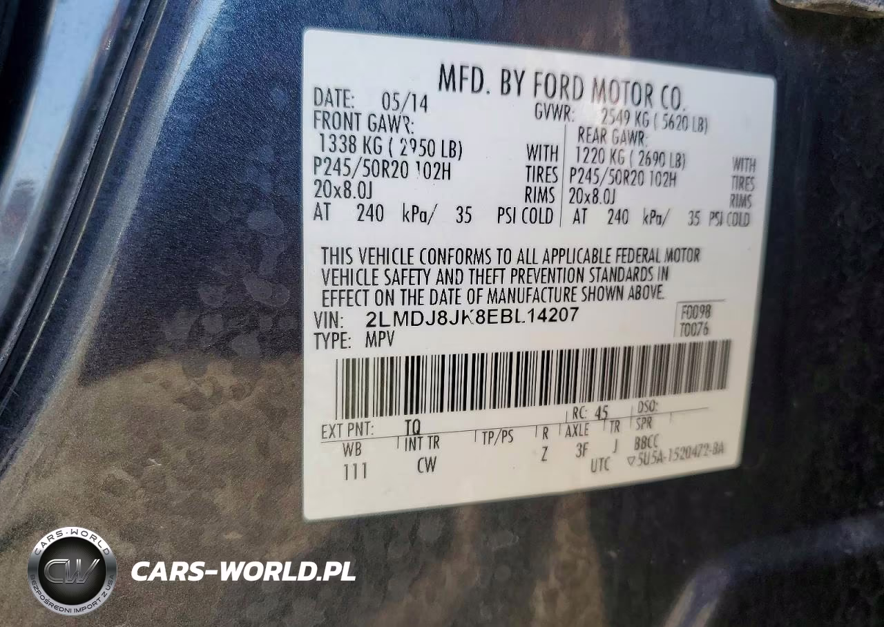 2014 Lincoln Mkx VIN:2LMDJ8JK8EBL14207 - 13