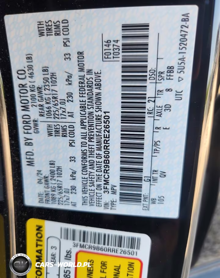 2024 Ford Bronco Sport Big Bend VIN:3FMCR9B60RRE26501 - 12