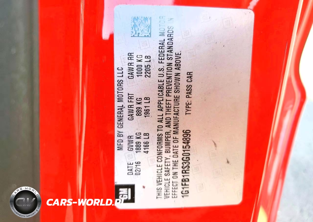2016 Chevrolet Camaro Lt VIN:1G1FB1RS3G0154896 - 12