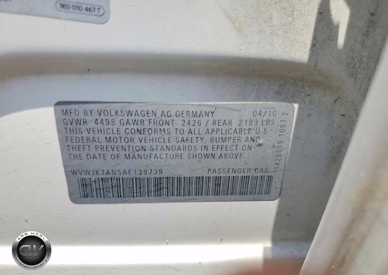 2010 Volkswagen Passat Komfort VIN:WVWJK7AN5AE139739 - 12
