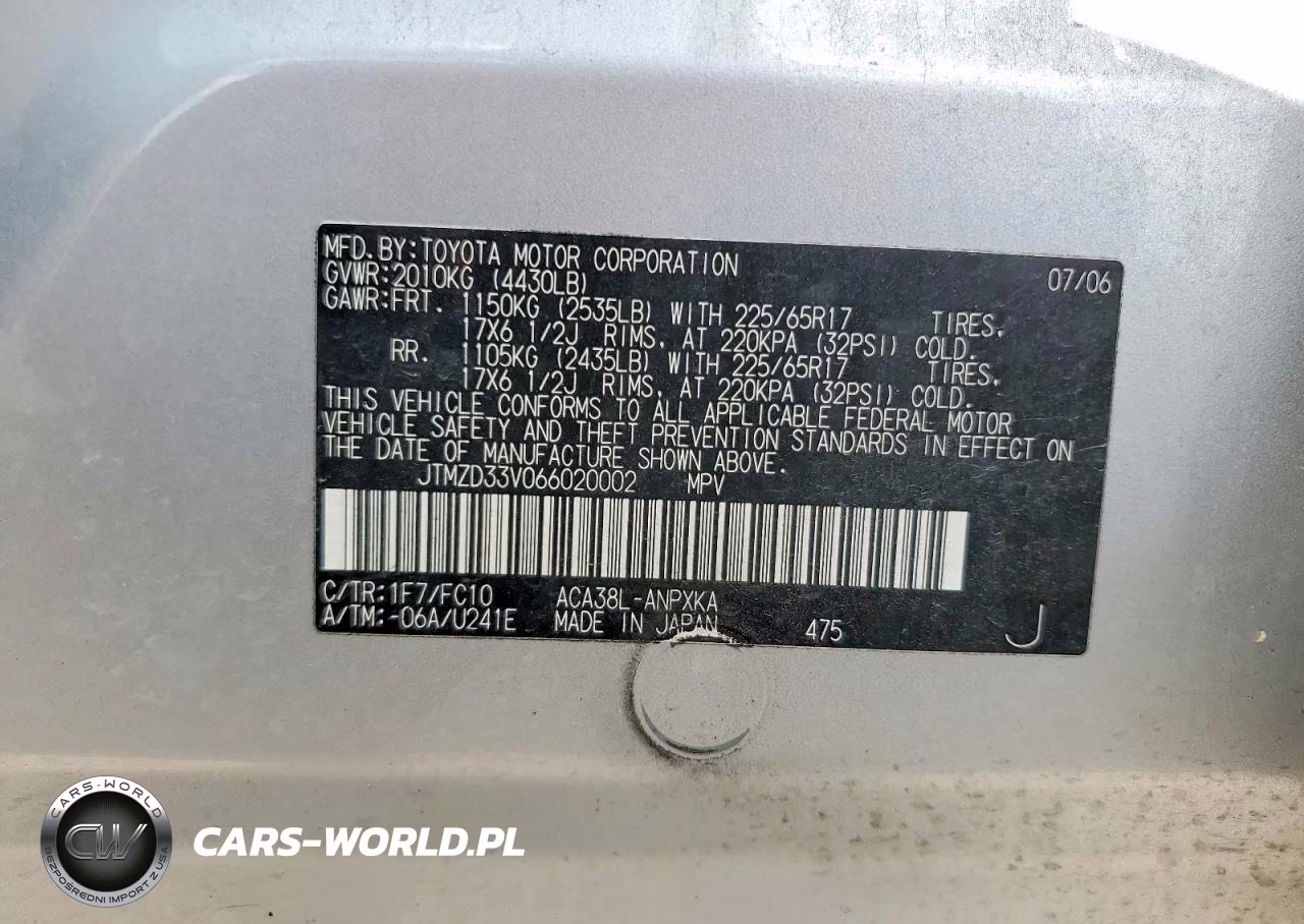 2006 Toyota Rav4 Base VIN:JTMZD33V066020002 - 13